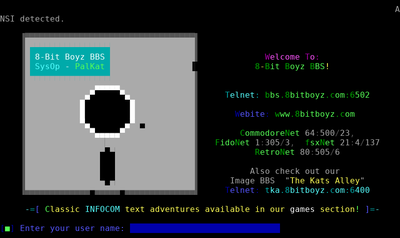 Intro screen of 8-Bit Boyz BBS