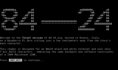 Intro screen of 84-24