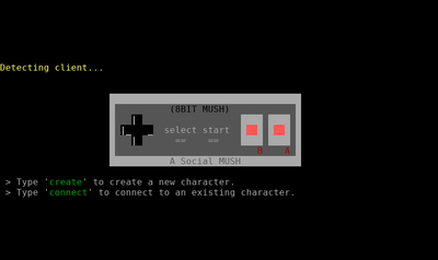 Intro screen of 8bitmush