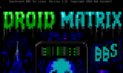 Intro screen of A-Net Online (Droid Matrix)