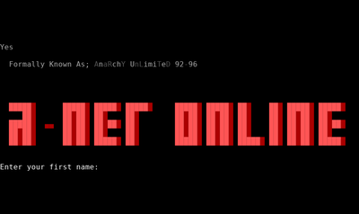 Intro screen of A-Net Online (Spitfire)