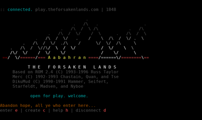 Intro screen of Aabahran The Forsaken Lands
