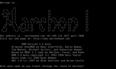 Intro screen of Aarchon