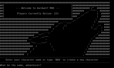 Intro screen of Aardwolf