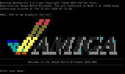 Intro screen of Amiga Retro V4SA BBS