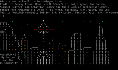 Intro screen of Awake MUD