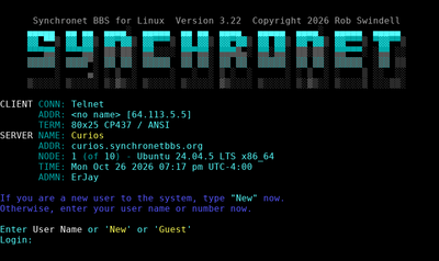Intro screen of Curios