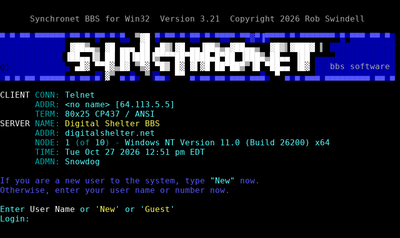 Intro screen of Digital Shelter