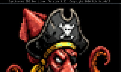 Intro screen of Hook and Rail BBS