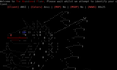 Intro screen of The Abandoned Flame